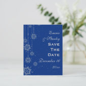 Save The Date Crystal flocons de neige mariage bleu Enregistrer  (Debout devant)