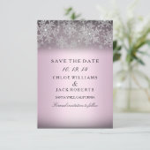 Save The Date Crystal Snowflake Pink Winter Enregistrer La Date (Debout devant)