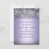 Save The Date Crystal Snowflake Purple Winter Enregistrer La Dat (Devant)