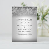 Save The Date Crystal Snowflake Silver Winter Enregistrer La Dat (Debout devant)