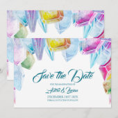 Save The Date Crystal Witch Colorful Rainbow Gems Enregistrer La (Devant / Derrière)