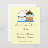 Save The Date Cupcakes mariages (Devant / Derrière)