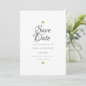 Save The Date Cupidons dorés d'écriture élégante moderne (Debout devant)