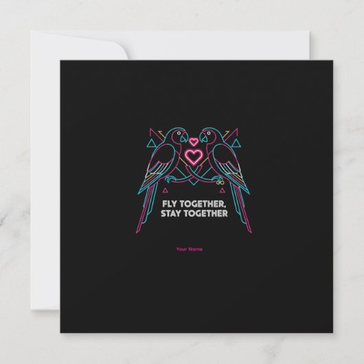 Save The Date Custom Couple Anniversary Neon Parrots Winter Hood (Devant)