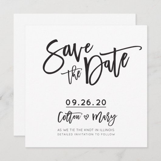 SAVE THE DATE custom design voor Colton + Mary Kaart (Voorkant / Achterkant)