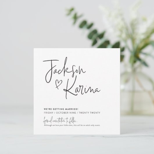 SAVE THE DATE custom design voor Jackson & Karina Kaart (Staand voorkant)