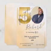 Save The Date custom personalized photo 50th  (Devant / Derrière)