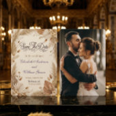 Save The Date Custom Photo Bohemian Pampas Floral Rustic 