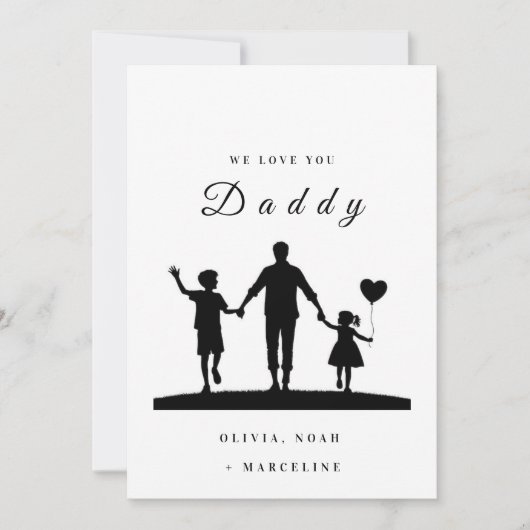 Save The Date Custom “We Love You Daddy” Silhouette Art (Devant)
