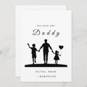 Save The Date Custom “We Love You Daddy” Silhouette Art (Devant / Derrière)