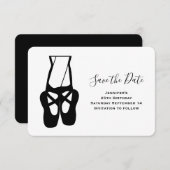 Save The Date Cute Ballet Dancer Jambes & Chaussons (Devant / Derrière)