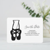 Save The Date Cute Ballet Dancer Jambes & Chaussons (Debout devant)