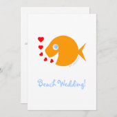 Save The Date Cute Beach Poolside Destination Mariage Date de sa (Devant / Derrière)