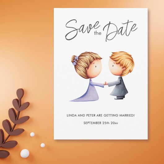 Save The Date Cute Couple Romantique Mariage
