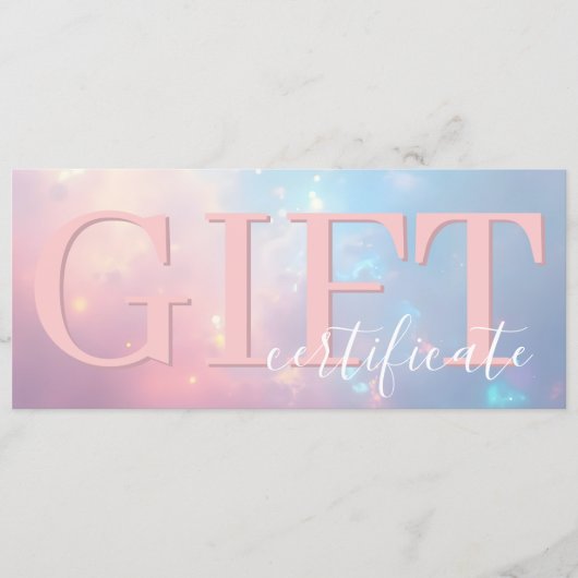 Save The Date Cute Elegant Opal Pink Pastel Gift Certificate (Devant)
