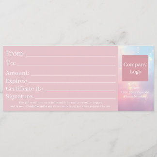 Save The Date Cute Elegant Opal Pink Pastel Gift Certificate