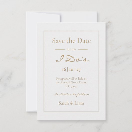 Save The Date Cute Floral Daisy Motif Mariage Enregistrer La Dat (Devant)