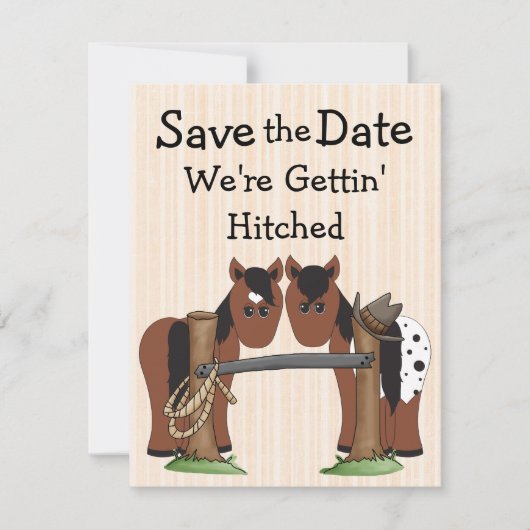 Save The Date Cute Horses We're Getting Hitched Wedding Save The (Devant)