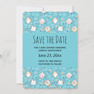 Save The Date Cute Kitty Chat Motif Whimsical