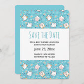 Save The Date Cute Kitty Chat Motif Whimsical Enregistrer la dat (Devant / Derrière)