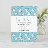 Save The Date Cute Kitty Chat Motif Whimsical Enregistrer la dat (Debout devant)