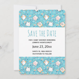 Save The Date Cute Kitty Chat Motif Whimsical Enregistrer la dat