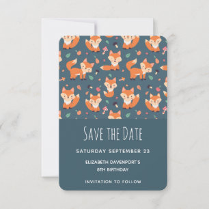 Save The Date Cute Motif Orange Fox