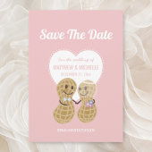 Save The Date Cute Noix sur l'autre Mariage Whimsical rose