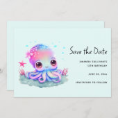 Save The Date Cute Octopus Sea Creator (Devant / Derrière)