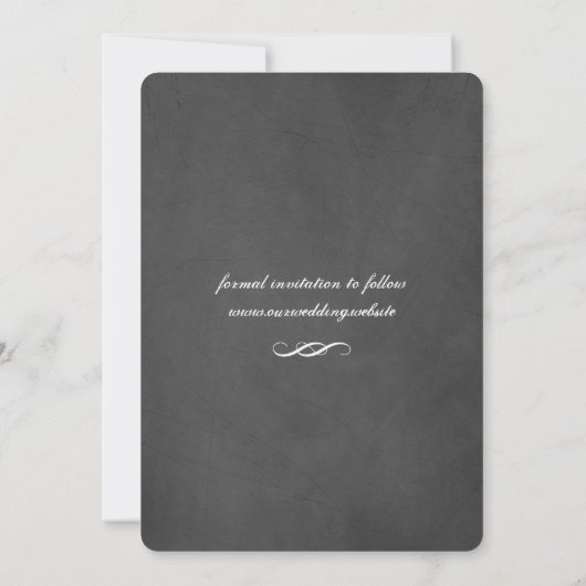 Save The Date Cute Owls Mariage Chalkboard Style Enregistrer la  (Dos)