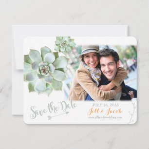Save The Date Cute Sage Succulents Mariage Photo Enregistrer la