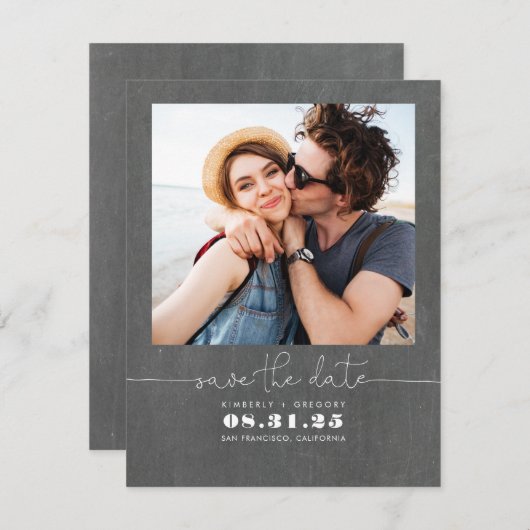 Save The Date Cute Simple et élégant Enregistrer la photo Date (Devant / Derrière)