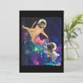 Save The Date Cute Space Chat vs Space Chien Galaxy Epic Feu In (Debout devant)