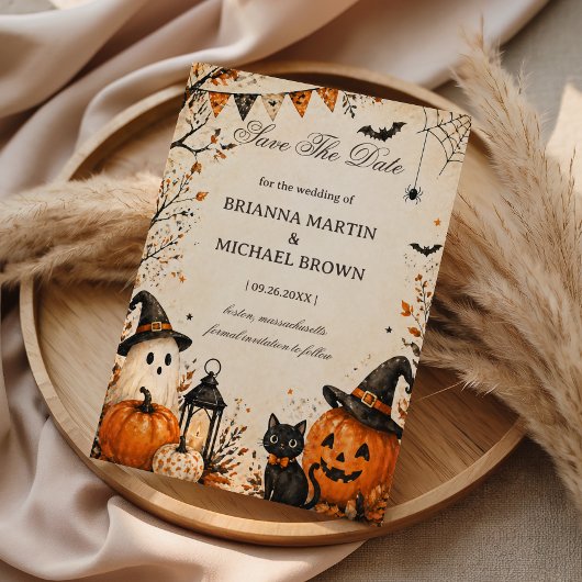 Save The Date Cute Spooky Autumn