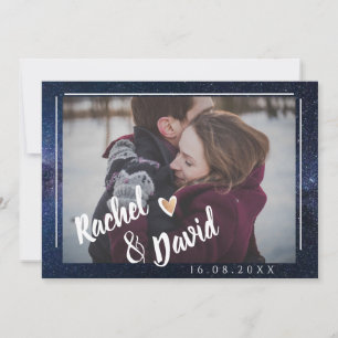 Save The Date Cute Under The Stars Typographie Photo Mariage