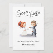 Save The Date Cute Unique Couple Dancing Romantique Mariage (Devant)