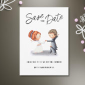 Save The Date Cute Unique Couple Dancing Romantique Mariage