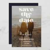Save The Date Cute Your Photo & Calligraphy Enregistrer La Date (Devant / Derrière)
