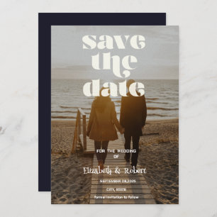 Save The Date Cute Your Photo & Calligraphy Enregistrer La Date
