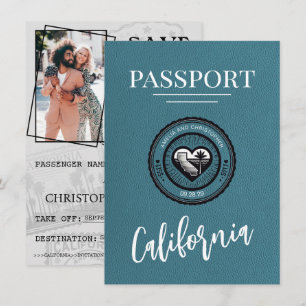 Save The Date Cyan California Passport Enregistrer La Date