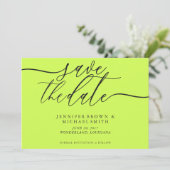 Save The Date Cyber Lime Jet Black Wedding Save Date Photo (Debout devant)