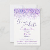 Save The Date Dabs violet aquarelle modifier le mariage de date (Devant)