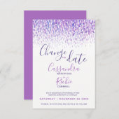 Save The Date Dabs violet aquarelle modifier le mariage de date (Devant / Derrière)