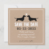 Save The Date Dachshund Chien Silhouettes Mariage Enregistrer la (Devant)