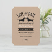 Save The Date Dachshund Chien Silhouettes Mariage Enregistrer la (Debout devant)