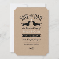 Dachshund Chien Silhouettes Mariage Enregistrer la