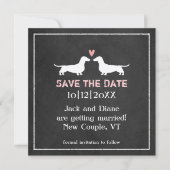 Save The Date Dachshunds Chien Mariage Enregistrer la date Table (Devant)