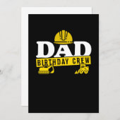 Save The Date Daddy Anniversaire d'équipage de construction Thèm (Devant / Derrière)