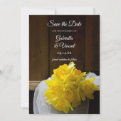 Save The Date Daffodils rustiques Printemps Grange Mariage Enreg (Devant)