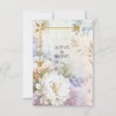 Save The Date Dahlia blancs avec accents de pastel violet et ble (Devant)